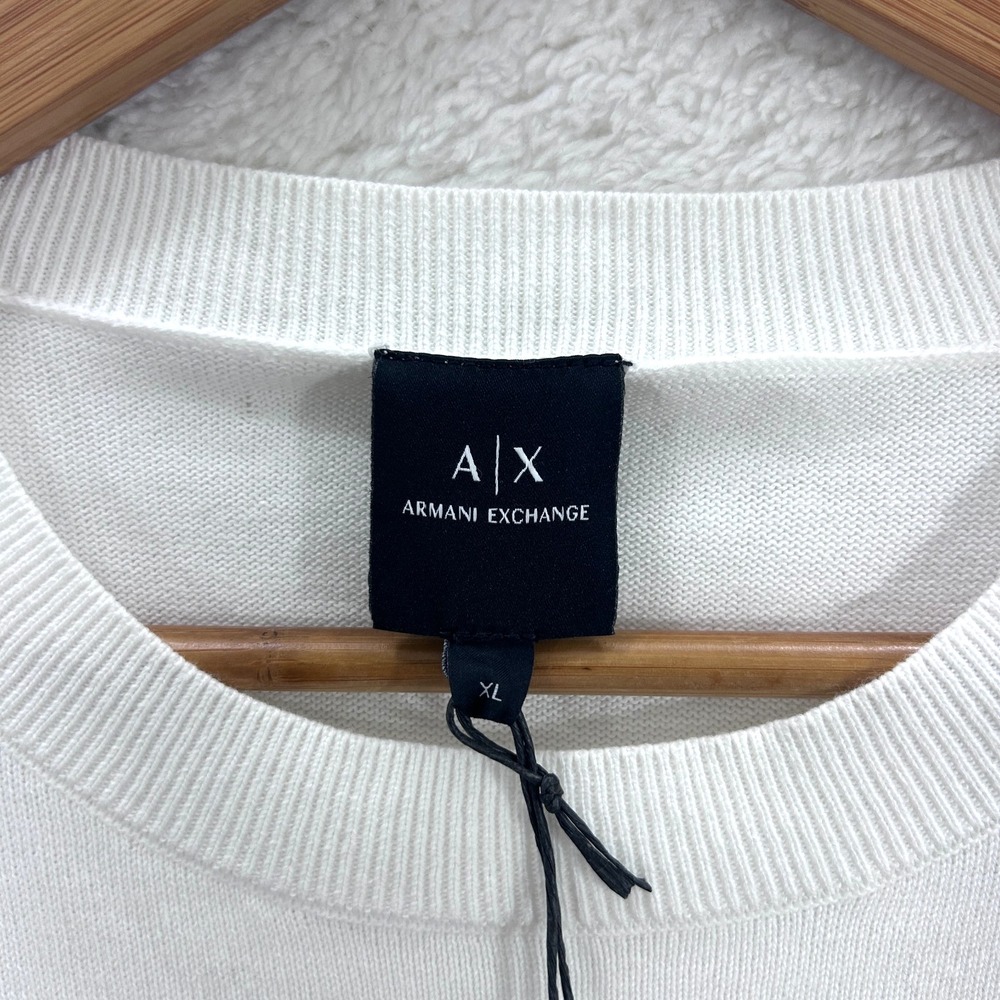 New Armani Exchange Sweater Men's‎ XL Off White Long Sleeve Style  XM001260 - Picture 4 of 14